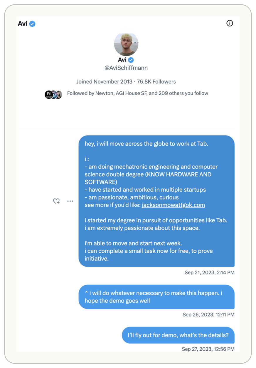 Initial Avi Outreach